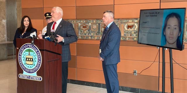 Bucks County officials give a news conference on the Trinh Nguyen case. Bucks County District Attorney