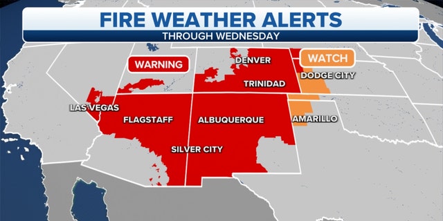 Southwest fire weather alerts