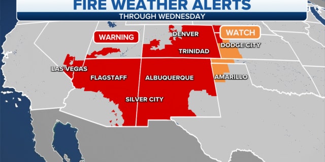 Southwest fire weather alerts