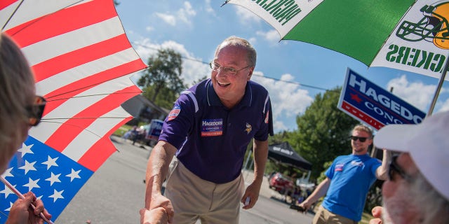 Jim Hagedorn campaigning in La Crescent, Minnesota, on Sept. 16, 2018.