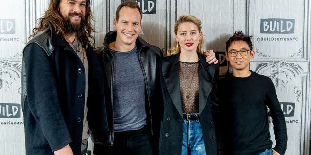 Jason Momoa, Patrick Wilson, Amber Heard and James Wan discuss "Aquaman" with the Build Series in New York in 2018.