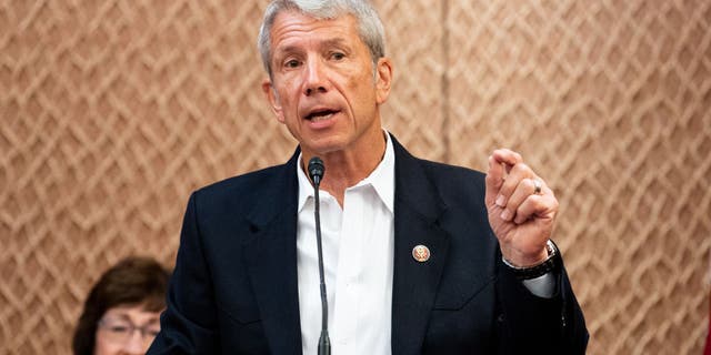 U.S. Representative Kurt Schrader, D-Ore., speaks at a press conference sponsored by the Problem Solvers Caucus and the Common Sense Coalition to announce "principles for legislation to lower prescription drug prices" at the U.S. Capitol in Washington, D.C. (Michael Brochstein/SOPA Images/LightRocket via Getty Images)