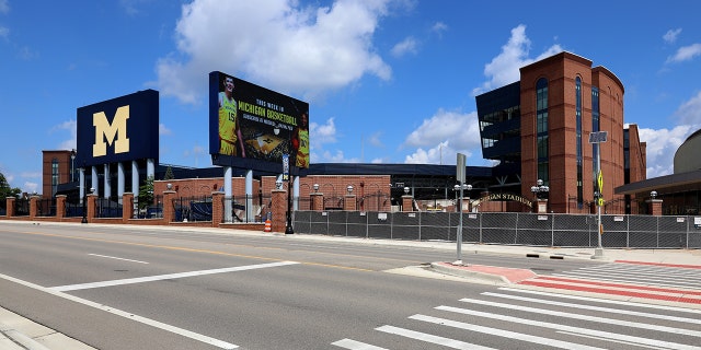 Michigan Stadium, the largest stadium in the United States, and second-largest stadium in the world, home of the Michigan Wolverines football team and women's lacrosse team in Ann Arbor, Michigan on July 30, 2019. (Photo By Raymond Boyd/Getty Images)