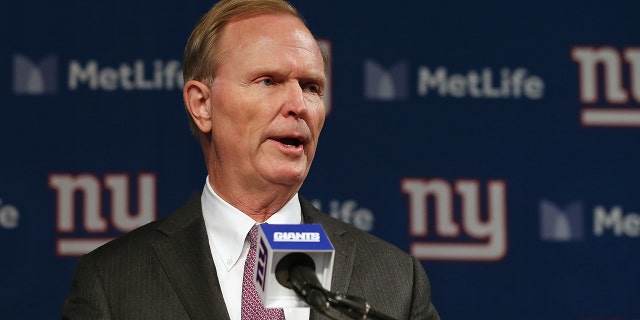 New York Giants CEO John Mara talks to the media before introducing new head coach Joe Judge during a news conference at MetLife Stadium Jan. 9, 2020, in East Rutherford, N.J.