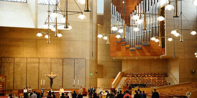 Inside Cathedral of Our Lady of the Angels in Los Angeles on July 10, 2016l in Los Angeles, California, United States.