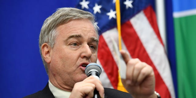 FREDERICK, MD -FEBRUARY 24: Congressman David Trone (D-MD), who  hosted a conversation with Maryland education leaders speaks to those gathered February 24, 2020 in Frederick, MD.   (Photo by Katherine Frey/The Washington Post via Getty Images)