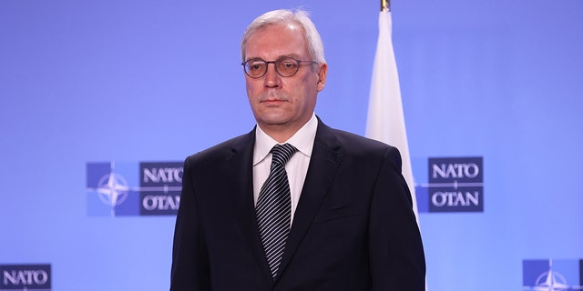 BRUSSELS, BELGIUM - JANUARY 12: Deputy Minister of Foreign Affairs Of Russia, Alexander Grushko attends the NATO-Russia Council at the Alliance's headquarters in Brussels, on January 12, 2022. (Photo by Dursun Aydemir/Anadolu Agency via Getty Images)