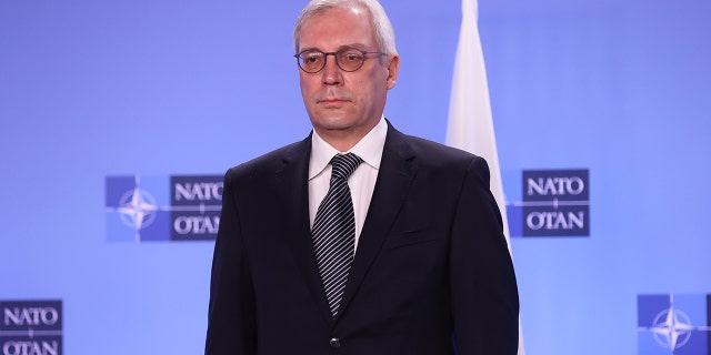 BRUSSELS, BELGIUM - JANUARY 12: Deputy Minister of Foreign Affairs Of Russia, Alexander Grushko attends the NATO-Russia Council at the Alliance's headquarters in Brussels, on January 12, 2022. (Photo by Dursun Aydemir/Anadolu Agency via Getty Images)