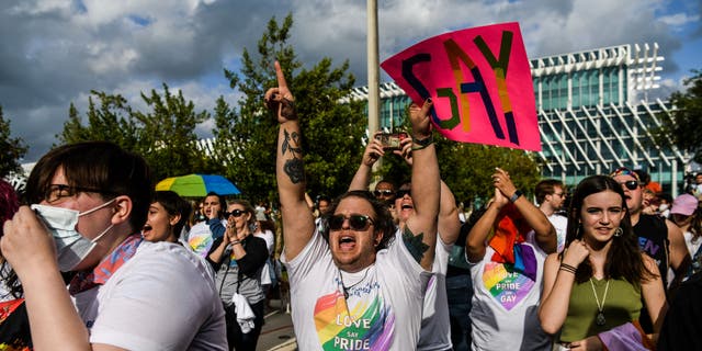 LGBTQ activists protest against Florida parental rights bill