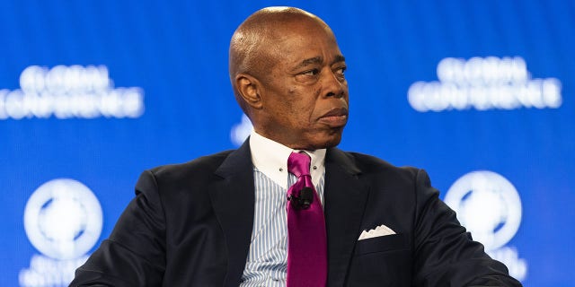 Eric Adams, mayor of New York, participates in a panel discussion during the Milken Institute Global Conference in Beverly Hills, California, May 4, 2022.