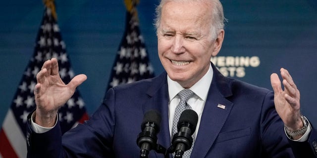 U.S. President Joe Biden speaks about inflation and the economy in the South Court Auditorium on the White House campus May 10, 2022 in Washington, DC.