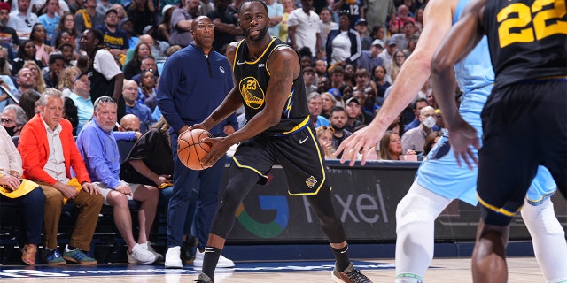 Draymond Green #23 of the Golden State Warriors handles the ball during Game 5 of the 2022 NBA Playoffs Western Conference Semifinals against the Memphis Grizzlies on May 11, 2022 at FedExForum in Memphis, Tennessee.