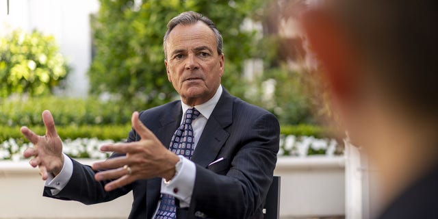 Mayoral candidate Rick Caruso speaks during an interview in Los Angeles, California, on May 18, 2022.