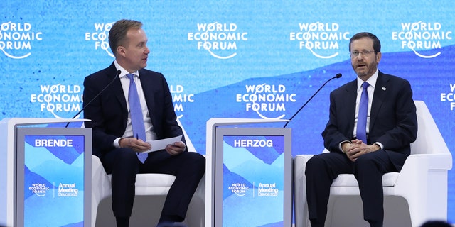 Israeli President Isaac Herzog attends the World Economic Forum in Davos, Switzerland on May 25, 2022.