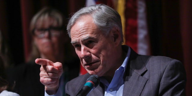 FILE: Texas Governor Greg Abbott speaks during a press conference about the mass shooting at Uvalde High School on May 27, 2022, in Uvalde, Texas. 