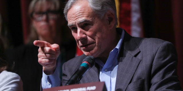 Texas Governor Greg Abbott speaks during a press conference about the mass shooting at Uvalde High School on May 27, 2022, in Uvalde, Texas. 