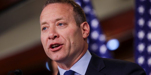 Rep. Josh Gottheimer, D-N.J., speaks at a news conference on Capitol Hill, April 6, 2022, in Washington.