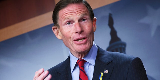 Sen. Richard Blumenthal (D-CT) speaks during a news conference at the U.S. Capitol on May 10, 2022