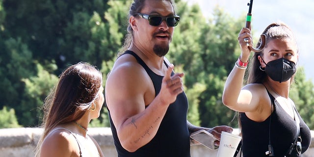 Jason Momoa is seen during the Fast and Furious 10 shooting on May 13, 2022 in Rome, Italy.