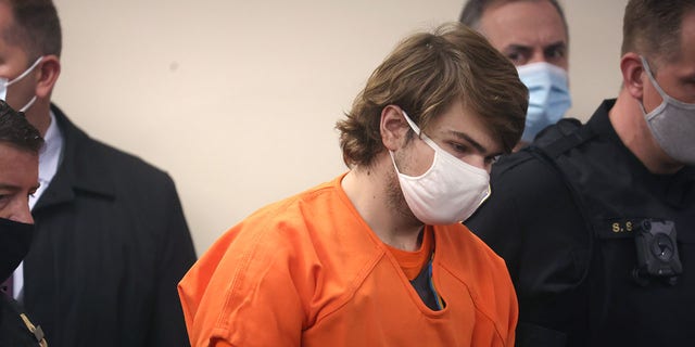 Payton Gendron arrives for a hearing at the Erie County Courthouse on May 19, 2022 in Buffalo, New York. Gendron is accused of killing 10 people and wounding another 3 during a shooting at a Tops supermarket on May 14 in Buffalo. The attack was believed to be motivated by racial hatred.  