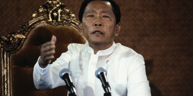 President Ferdinand E. Marcos during a national television interview at Malacanang Palace in Manila.