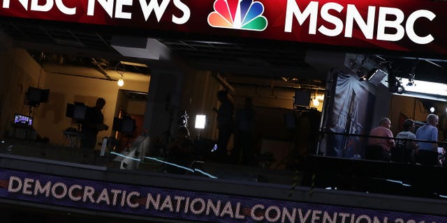 PHILADELPHIA, PA - JULY 24: A booth of NBC News and MSNBC is seen at the Wells Fargo Center on July 24, 2016 in Philadelphia, Pennsylvania. The Democratic National Convention opens July 25. (Photo by Alex Wong/Getty Images)