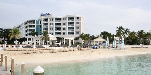Вид на спа-курорт Sandals Royal Bahamian & Marine Island 15 июня 2018 года в Нассау, Багамы.