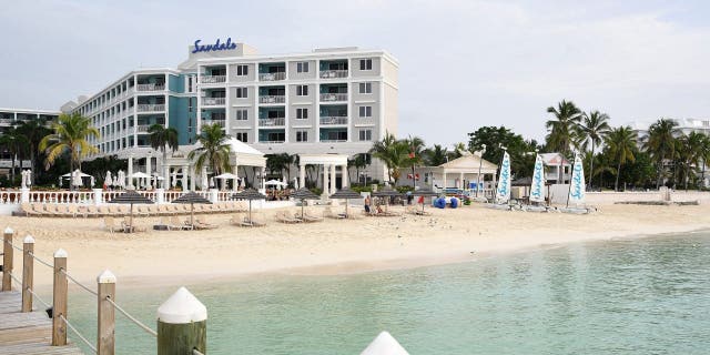 Pohľad na Sandals Royal Bahamian Spa Resort & Marine Island 15. júna 2018 v Nassau na Bahamách.