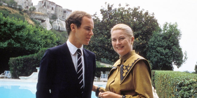 Prince Albert with his mother Grace Kelly, circa 1982.