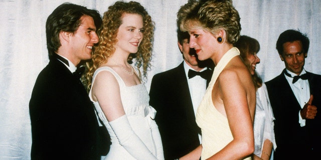 Diana, Princess of Wales meets Tom Cruise and Nicole Kidman at the premiere of "Far and Away" at the Leicester Square Empire Cinema.
