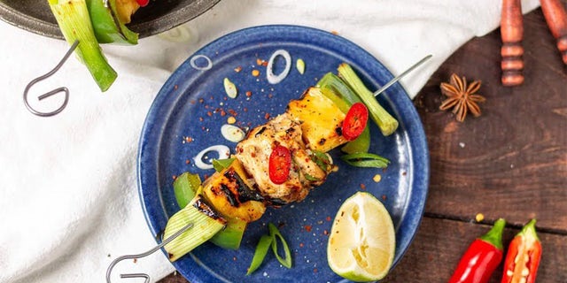 Grilled Teriyaki Chicken Pineapple Skewers