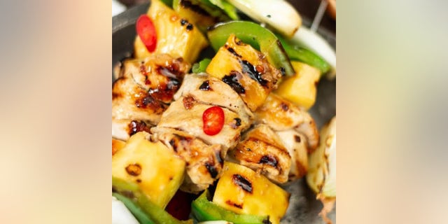 Grilled Teriyaki Chicken Pineapple Skewers