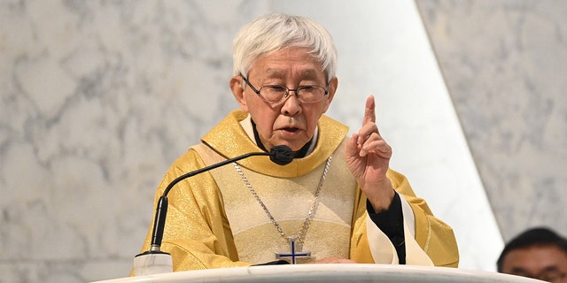 Retired Cardinal Joseph Zen, one of Asia's highest-ranking Catholic clerics, attends Mass at the Holy Cross Church in Hong Kong on May 24, 2022.