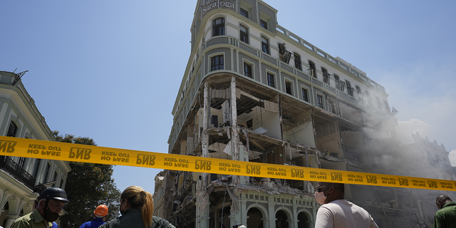 The five-star Hotel Saratoga is heavily damaged after an explosion in Old Havana, Cuba, on Friday, May 6.