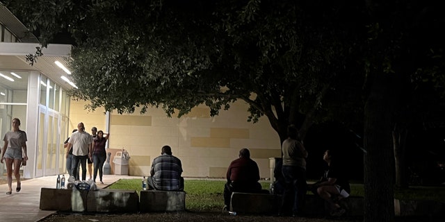 Families gathered at the Uvalde Civic Center on Tuesday after the shooting at Robb Elementary School.