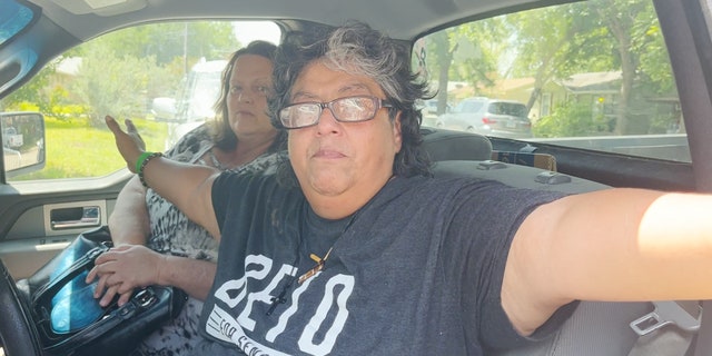 Uvalde, Texas, woman demonstrates how police officers held back Robb Elementary School parents as law enforcement responded to the shooting.