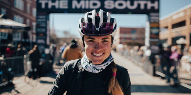 Anna Moriah 'Mo' Wilson smiles after a gravel cycling race.