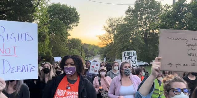 Pro-abortion protesters at the home of Supreme Court Justice Samuel Alito.