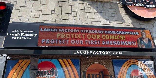 The legendary Laugh Factory in Los Angeles shows support for comedian Dave Chappelle May 4, 2022, after the "Sticks and Stones" orator was tackled during his "Netflix Is A Joke: The Festival" performance at the famed Hollywood Bowl.