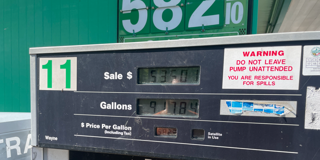 James, a trucker from Maryland, shows Fox News his receipt totaling $535 for 91 gallons (Fox News Digital)