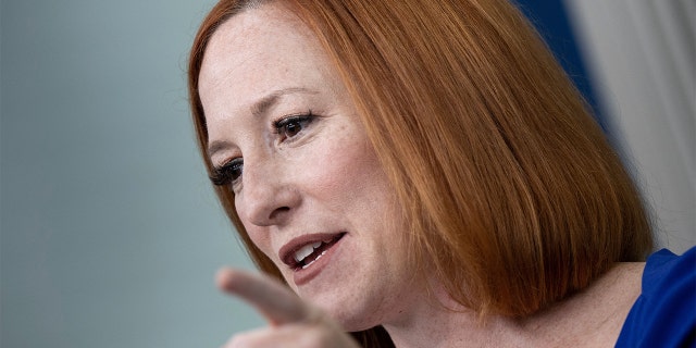 White House press secretary Jennifer Psaki speaks during her last daily briefing in the Brady Briefing Room of the White House in Washington, May 13, 2022.