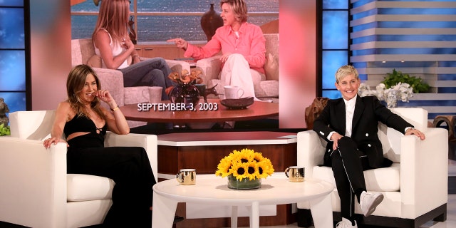 Jennifer Aniston and Ellen DeGeneres reminisce on the "Friends" alum's first-ever appearance on "The Ellen DeGeneres Show" as the show's inaugural guest.