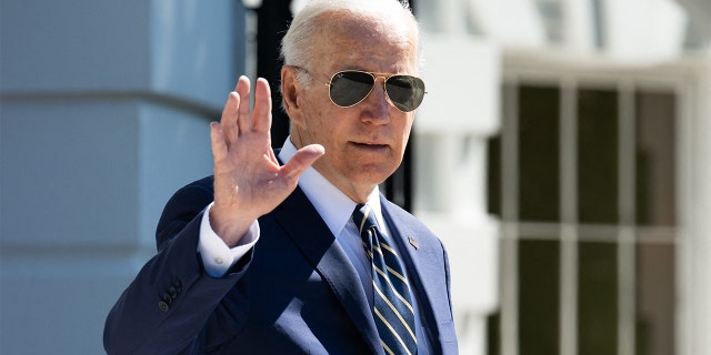 President Biden walks to Marine One prior to departing from the South Lawn of the White House in Washington, DC, on May 11, 2022, as he travels to Illinois.