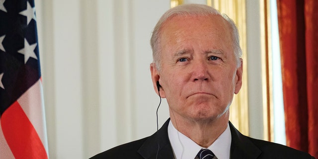 President Joe Biden attends a press conference with Japan's Prime Minister Fumio Kishida in Tokyo Monday, May 23, 2022. (Nicolas Datiche/Pool Photo via AP)