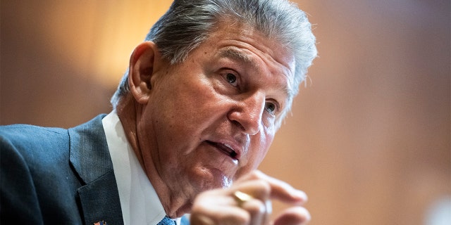 Sen. Joe Manchin, D-W.Va., questions HHS Secretary Xavier Becerra during the Senate Appropriations Subcommittee on Labor, Health and Human Services, Education and Related Agencies hearing on the FY2023 Funding Request and Budget Justification for the Department of Health and Human Services, in Dirksen Building on Wednesday, May 4, 2022.