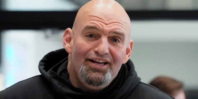 Pennsylvania Lt. Gov. John Fetterman, the front-runner in the 2022 Democratic Senate primary, campaigns at the Steamfitters Technology Center in Harmony, Pa, on March 4, 2022. (AP Photo/Keith Srakocic, File)