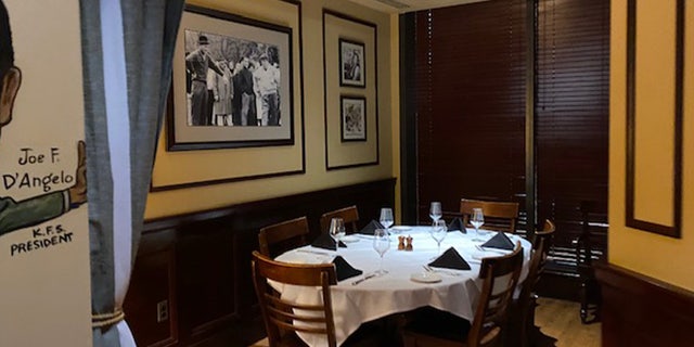 A private room in the Palm Restaurant used by Johnny Depp and his entourage during the trial.