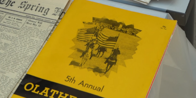 A rodeo program was among the documents found inside the box.