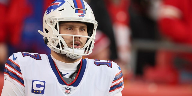 Buffalo Bills QB Josh Allen during a game against the Kansas City Chiefs at Arrowhead Stadium in Kansas City, Mo.