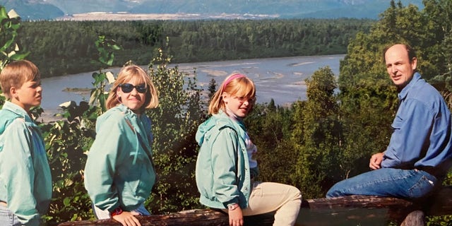 Karin Ruhkala at Chulinta Overlook in Denali National Park and Preserve in Alaska with her brother Daniel, sister Liisa and father Tom in late August, 1989.